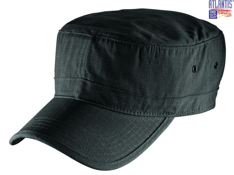 Black Cotton Army Cap