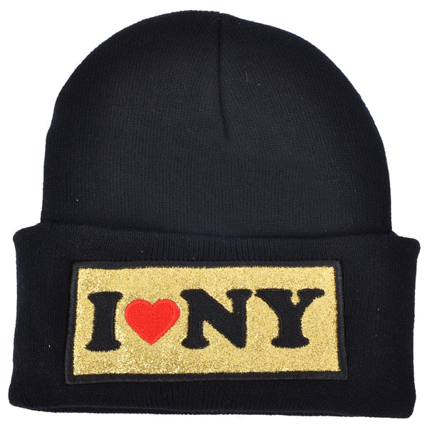 I Love New York Beanie Hat - Black