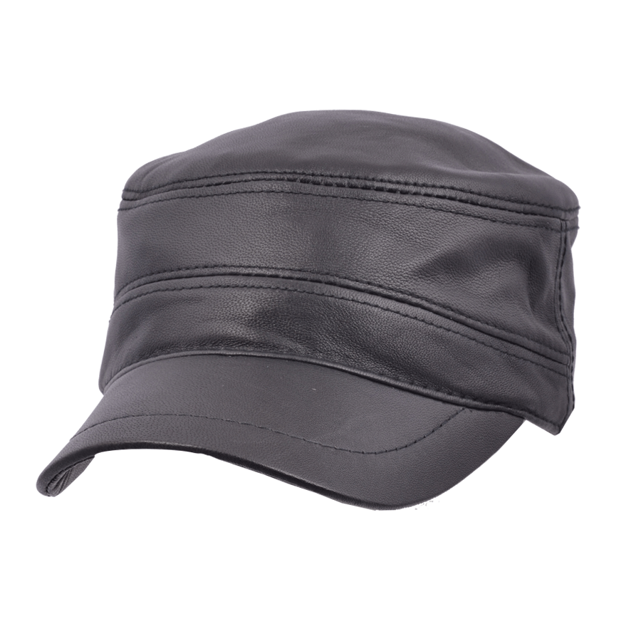 Genuine Leather Casual Army Cap