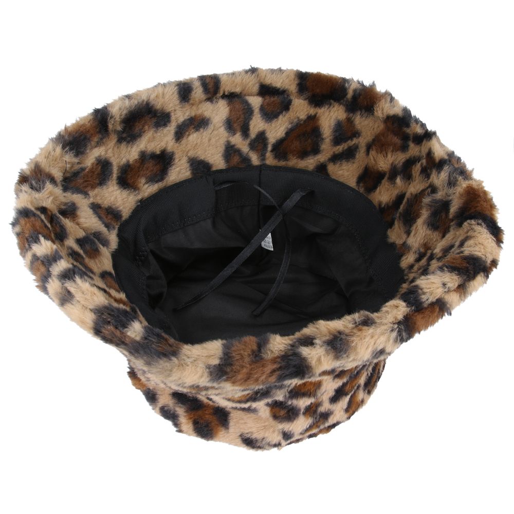 Maz Leopard Fluffy Faux Fur Bucket Hats โ Planet Head wear