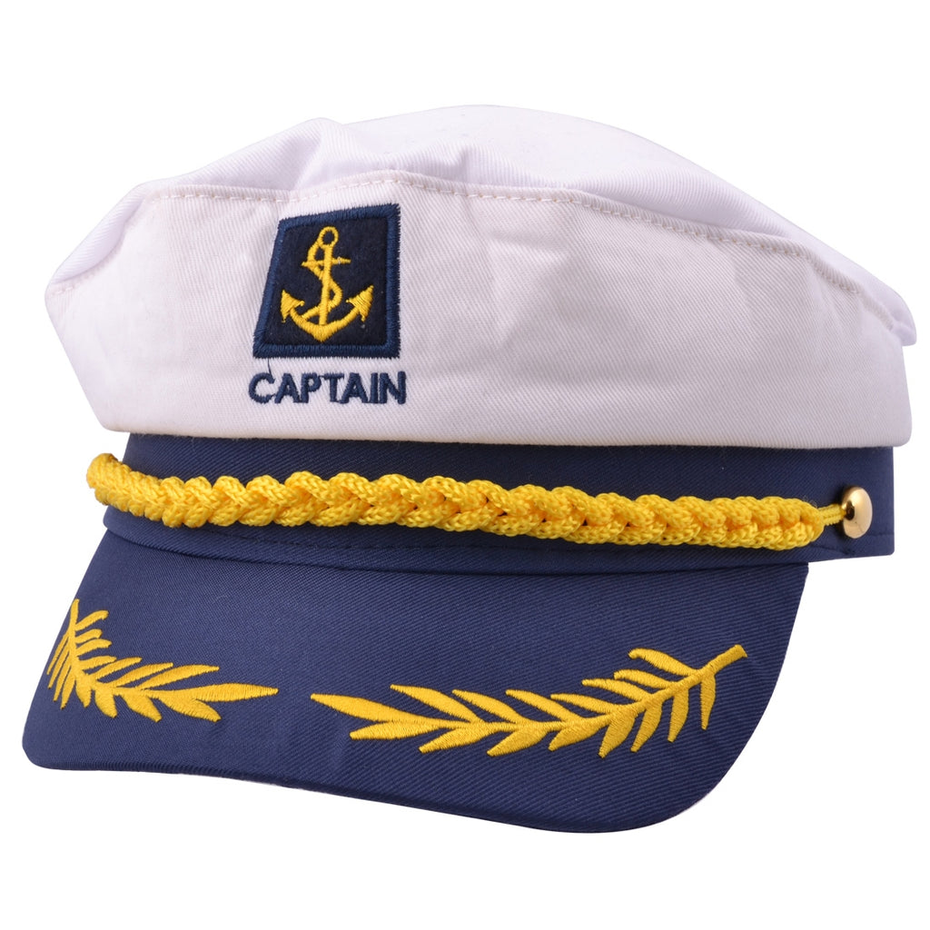 Captain Sailor Adult Costume Yacht Hat - White-Blue – Planet Head wear