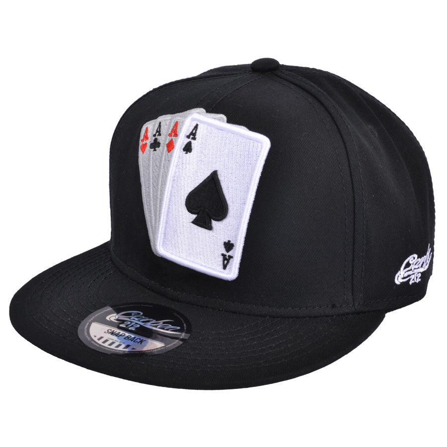 Card Snapback Cap - Black