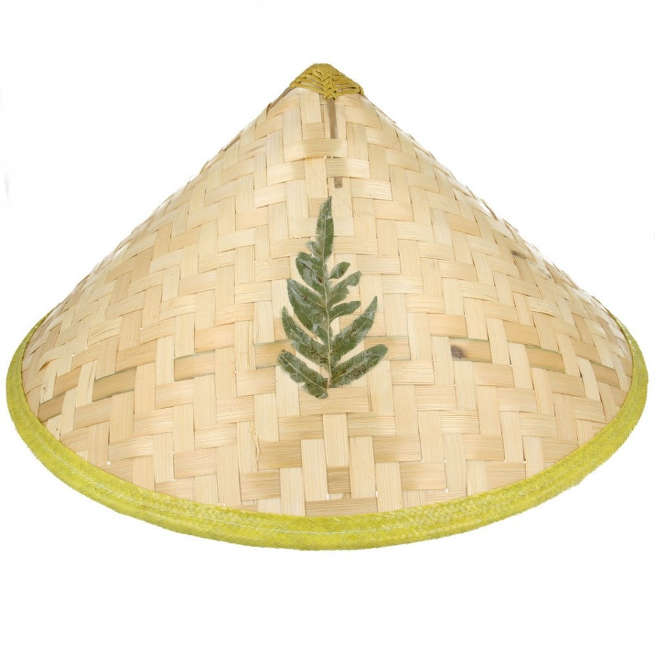 Chinese Oriental Vietnamese Coolie Straw Bamboo Farmer Fishing Sun Hat - Natural