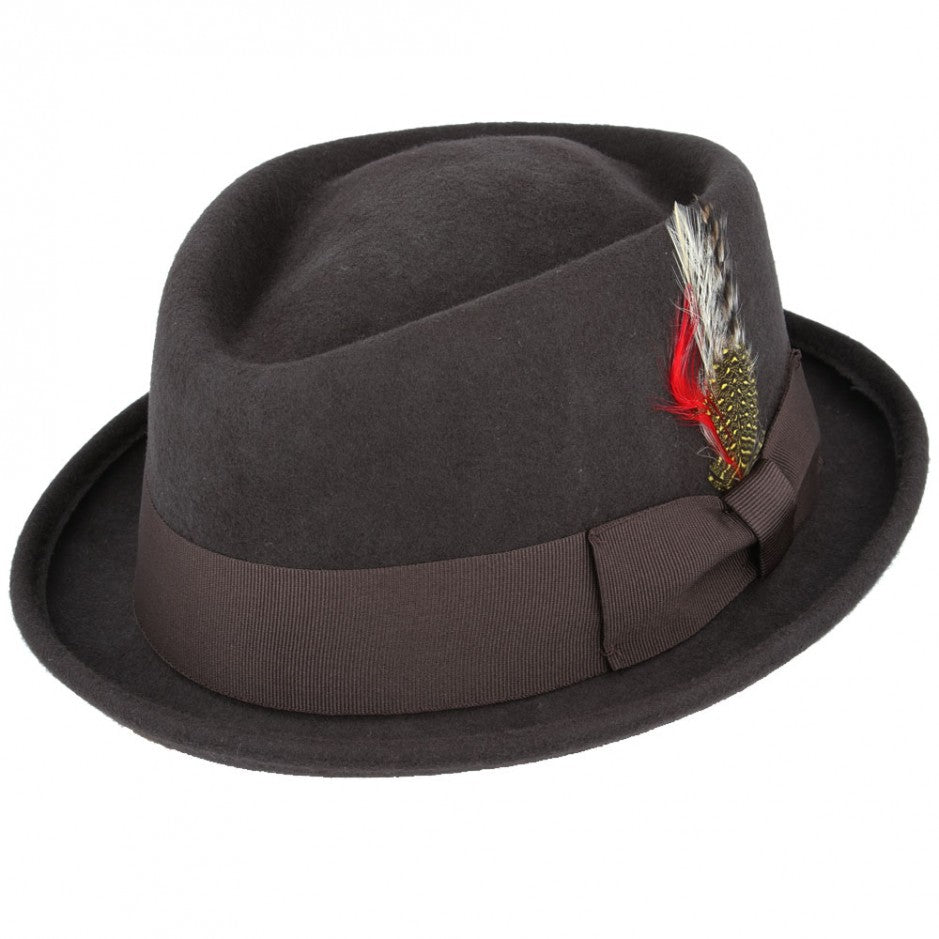 Wool Diamond Crown Pork Pie Hat