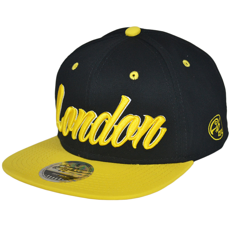 London Snapback Cap - Black-Yellow