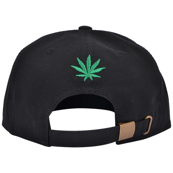 Green Leaf Snapback Cap - Black-Green