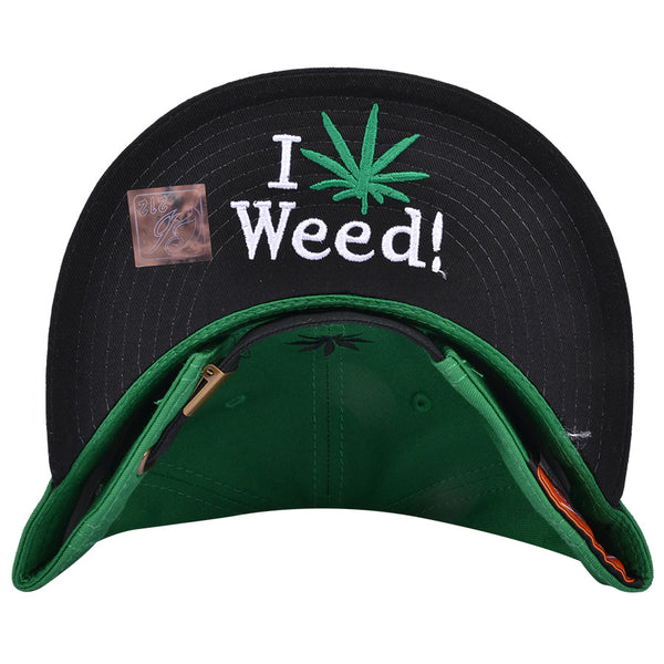 Leaf  Snapback Cap - Green-Black