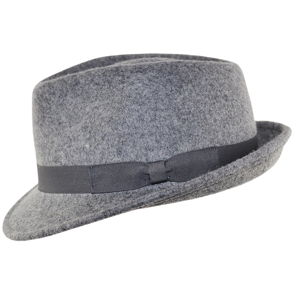 Blue Brothers Wool Trilby Hat - Mix-Grey