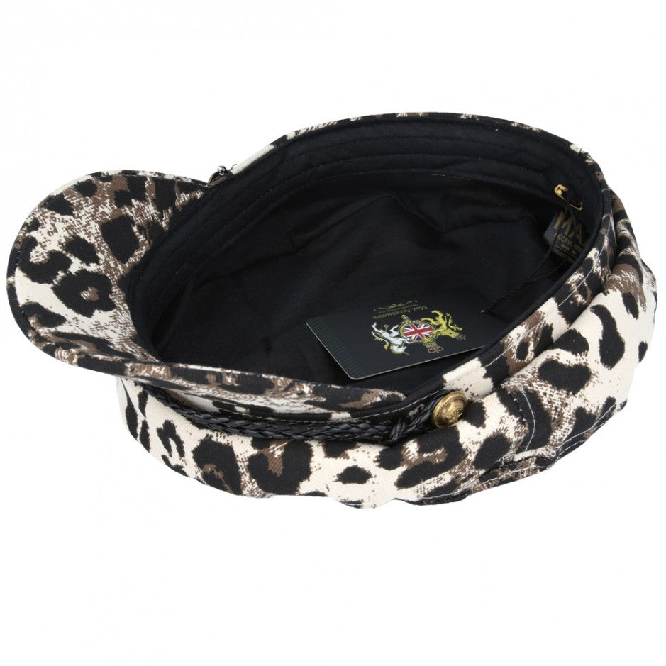 Leopard store fiddler cap