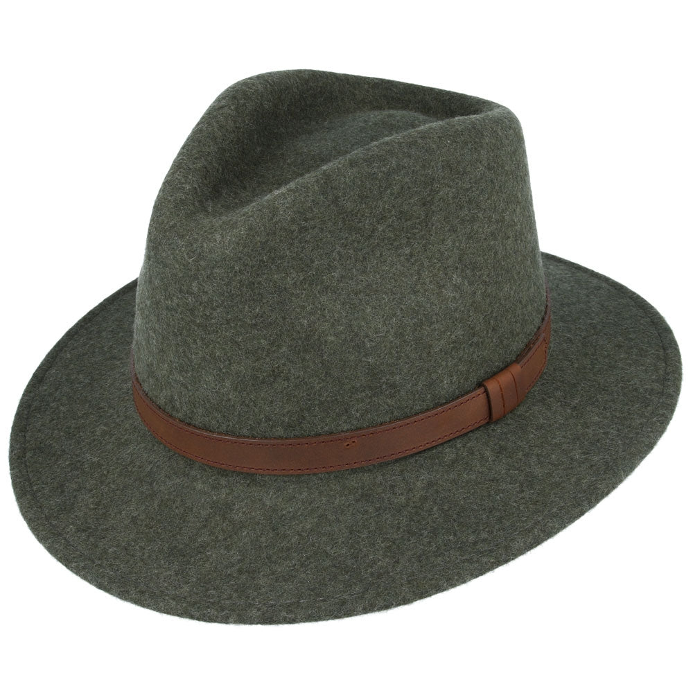Unisex Crushable Wool Felt Fedora Hat