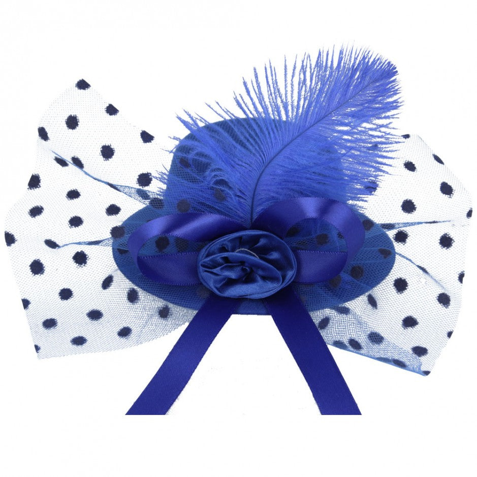 Maz Mini Top Hat Fascinator With Elegant Feather & Bow
