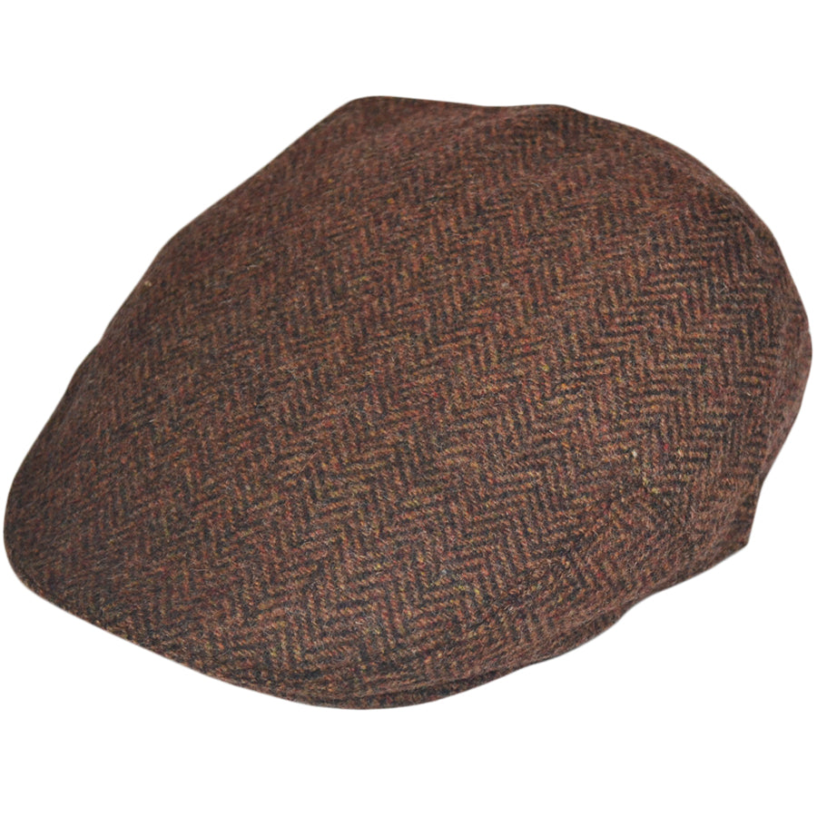 Wool Herringbone Flat Cap
