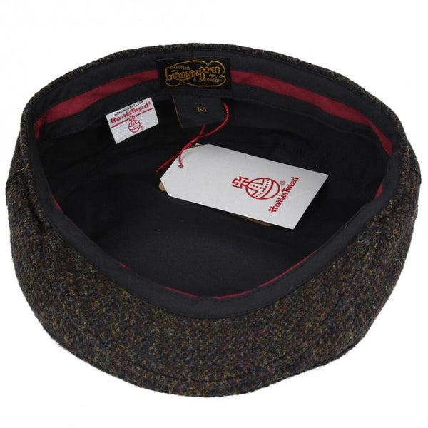 Green & Brown Barleycorn Harris Tweed 100% Pure Wool Flat Cap