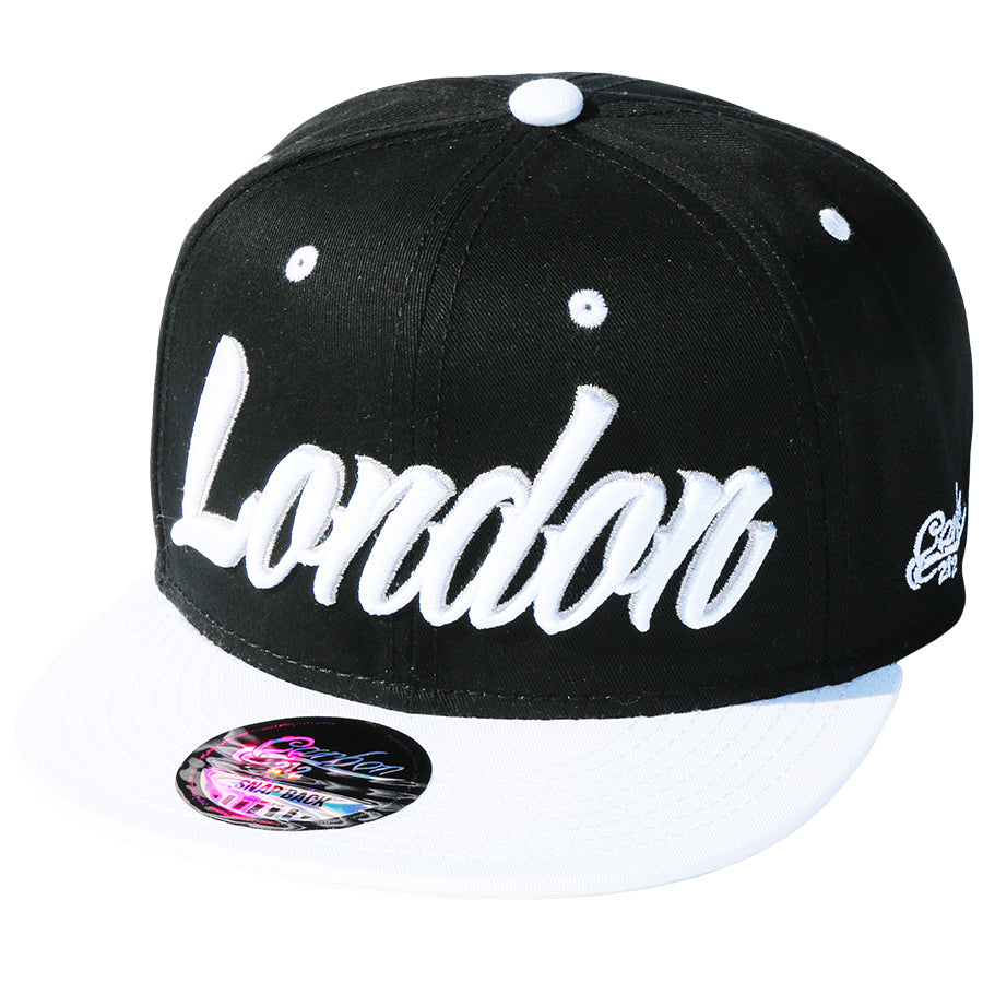 London Snapback Cap - Black-White