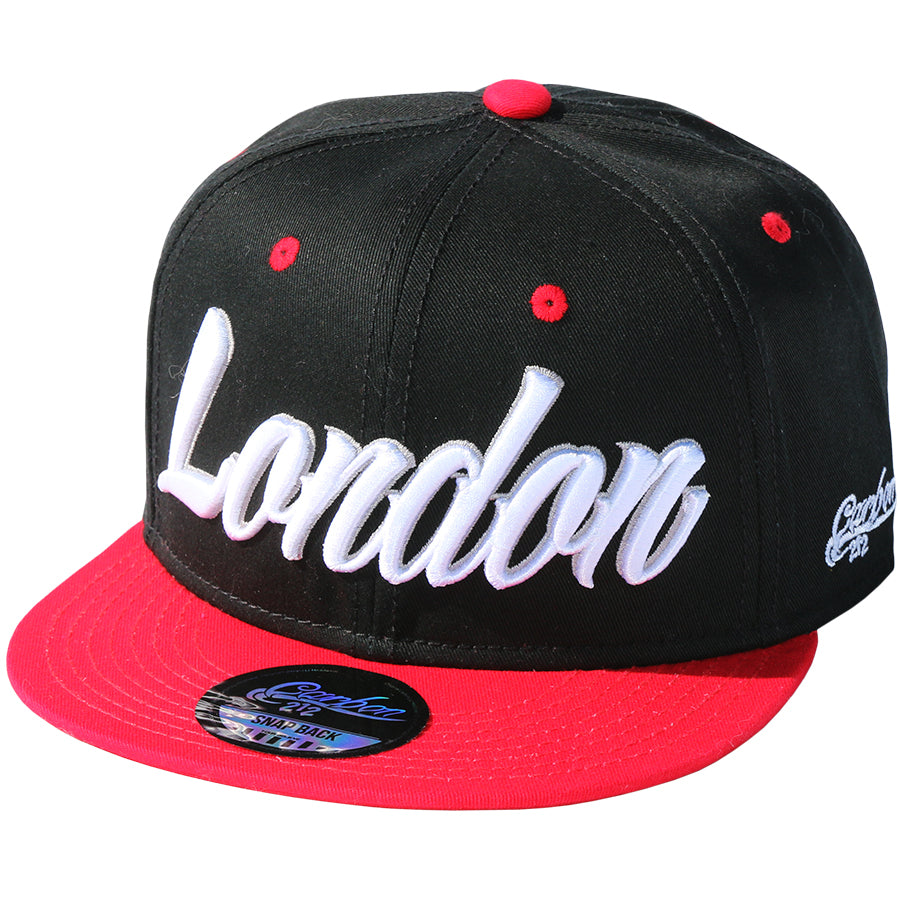 London Snapback Cap - Black-Red