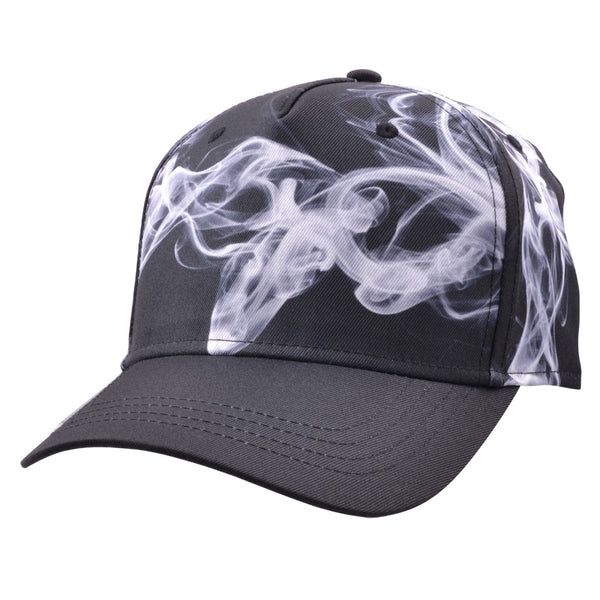 Carbon212 Smoke Print Curved Visor Baseball Caps - Black