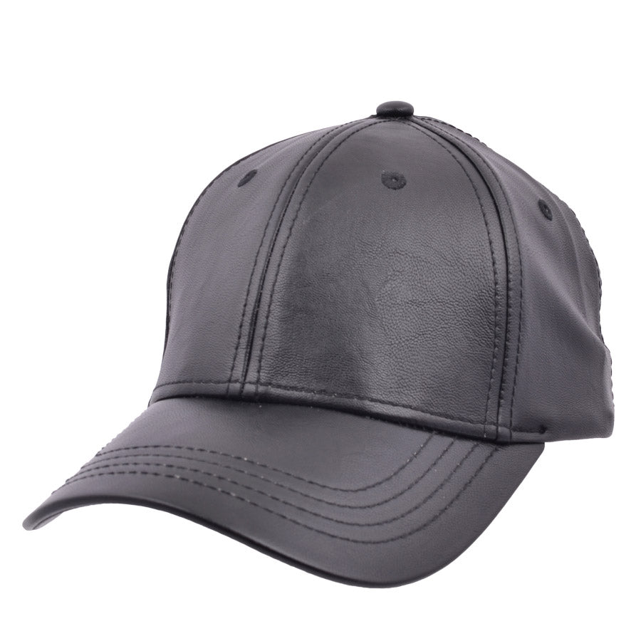Carbon212 Leather Look Curved Visor Baseball Caps