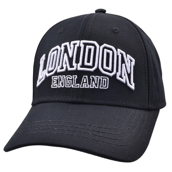 Carbon212 London England Curved Visor Baseball Caps - Black