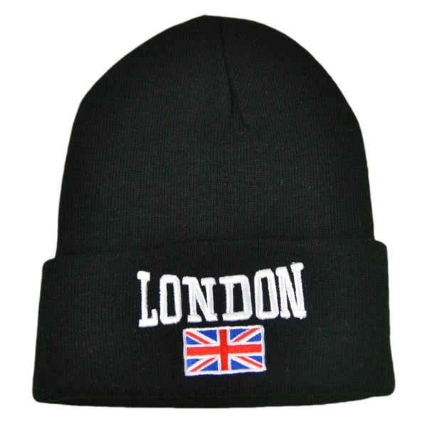 London UK Flag Beanie - Black