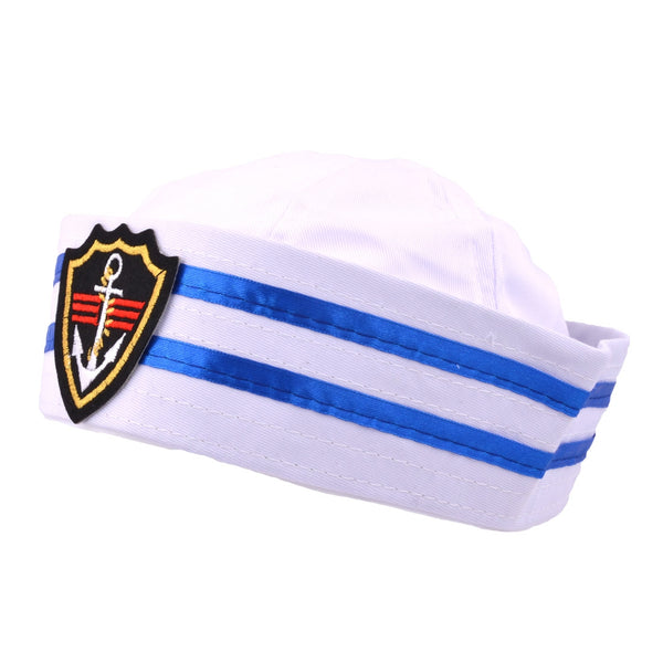Costume Sailor Cap - White-Blue