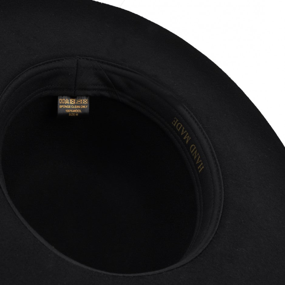 Bolero Wide Stiff Brim Round Crown Wool Hat - Black – Planet Head wear
