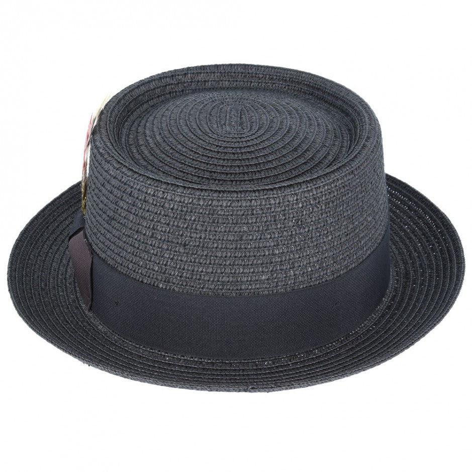 Maz Paper Straw Pork Pie Hat - Black – Planet Head wear