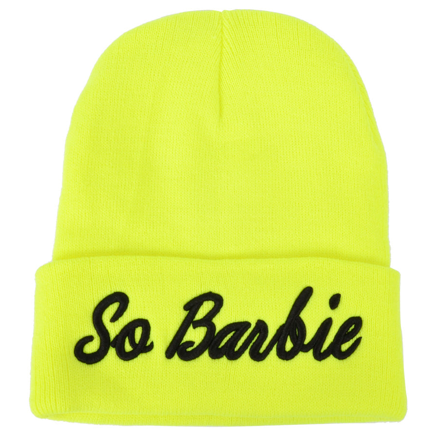 So Barbie Beanie - Black,Pink,Green,Yellow,