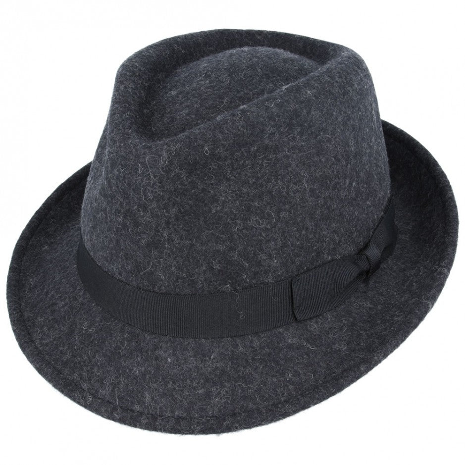 Felt Trilby Hat - Dark - Grey