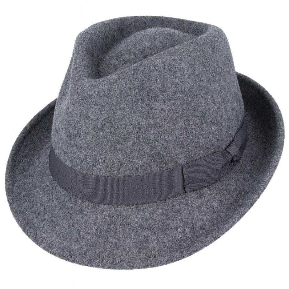 Blue Brothers Wool Trilby Hat - Mix-Grey